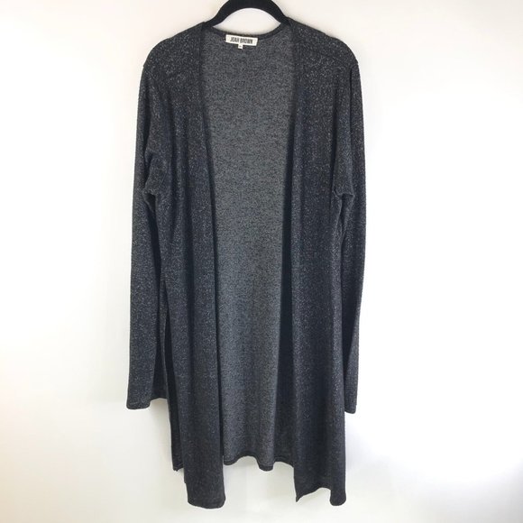 Joah Brown Sweaters - Joah Brown Womens Cardigan Sweater Duster Open Front Slit Long Knit Gray M/L